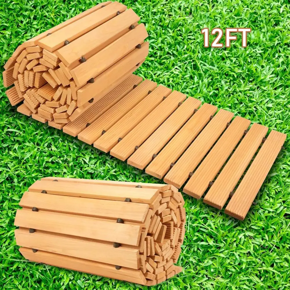 12ft Wooden Garden Pathway Roll Mat 2