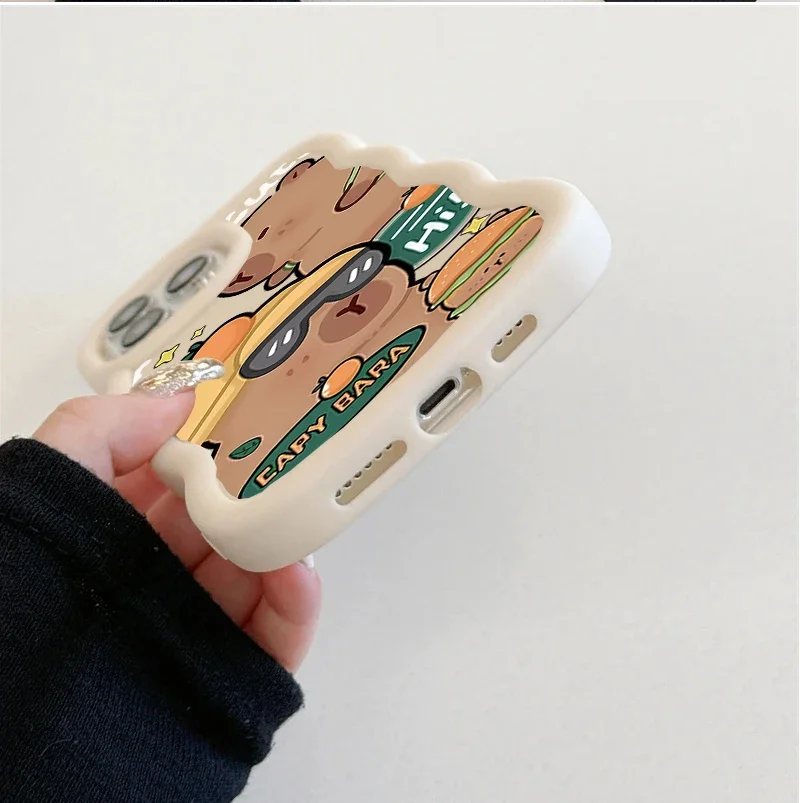 Adorable Cute Capybara Wave Side Phone Case Cover