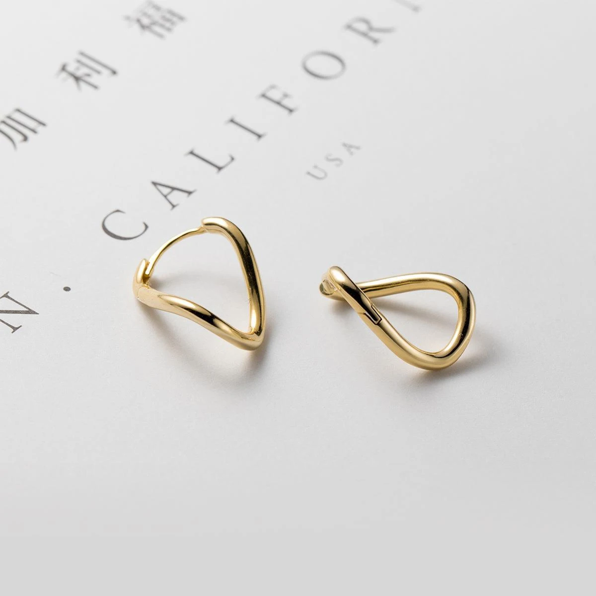 Modian 리얼  트렌디 기하학 라인 스터드 귀걸이 여성을위한 패션 미니멀리스트 귀 스터드 파인 쥬얼리 선물