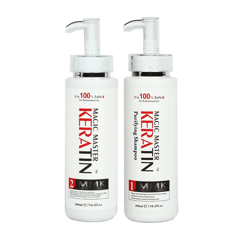 Best Selling Without Formalin Professional Repair Damaged&Straighten Hair 300ml Magic Master Keratin+Purifying Shampoo