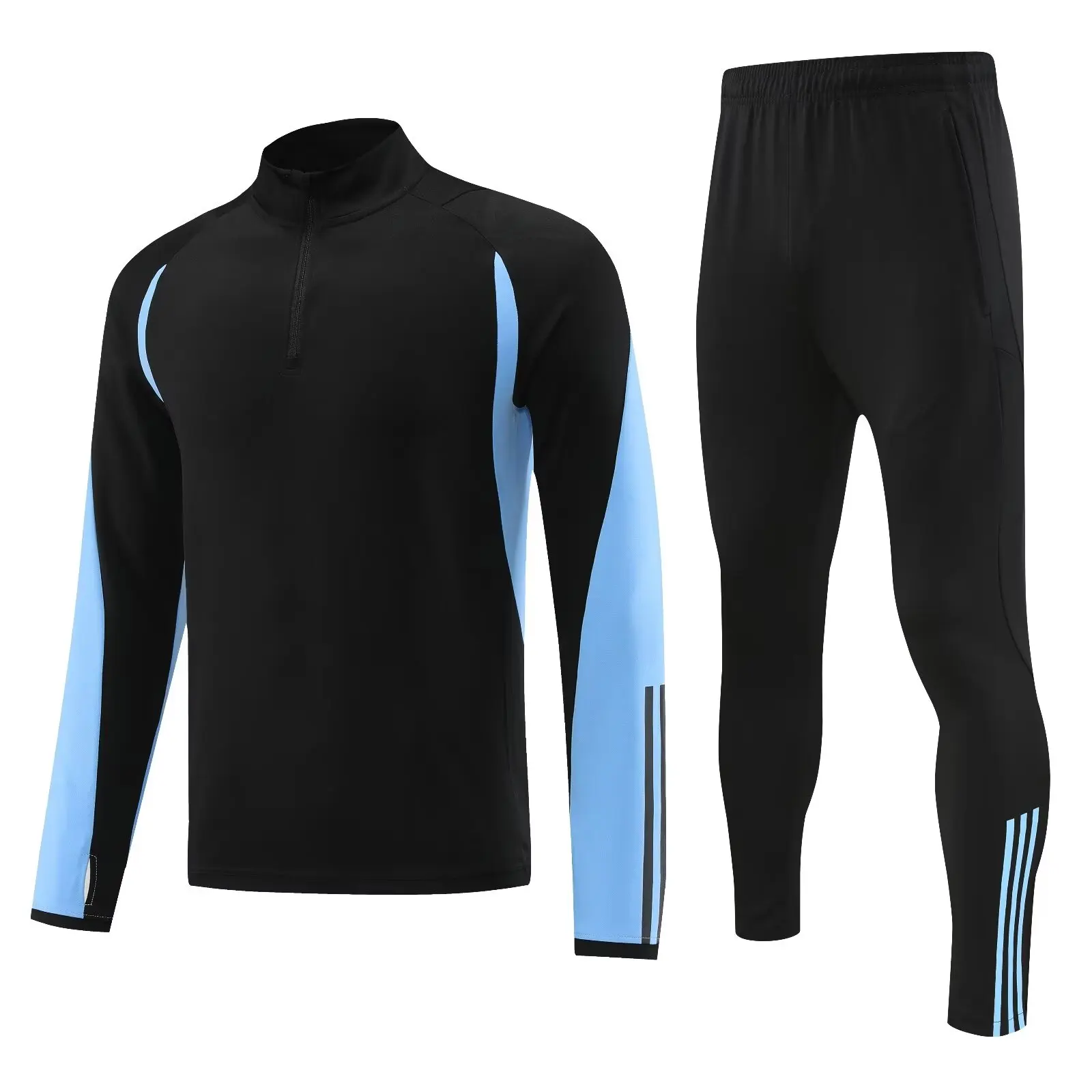 American men and kids sports set Football fans jacket training wear games jerseys football kit tops and trousers leisure coach
