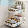 Non Perforated Kitchen Pull-out Shelf，Kitchen Storage Rack with Sliding Rails，Drawer Storage Tray，Cabinets Organizer，spice Rack 3