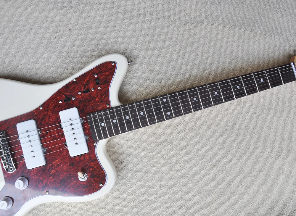 Cream 6 Strings Electric Guitar with Rosewood Fretboard,Dot Inlay,Customizable