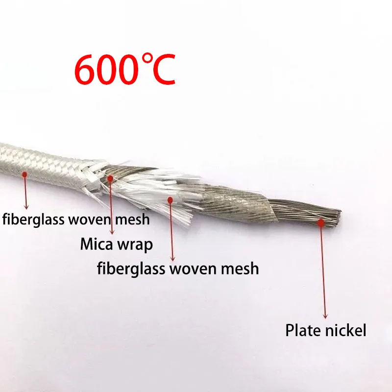 운모 고온 와이어 난연성 히팅 케이블, 500 ℃, 600 ℃, 800 ℃, 순수 구리, 니켈 단일 코어 20, 18, 17, 15, 13, 11, 9AWG