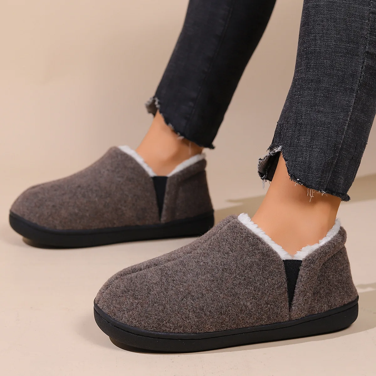 Kidmi Women Shoes House Shoes Men Outdoor Fur Antiskid Shoes For Women Winter Warm Fluffy Slippers Woman Ankle Fur Shoes 2024 3