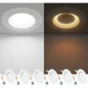 5/6" 5CCT LED Can Lights with Night Lights 6-Pack, Retrofit LED Recessed Lighting, Bezel Trim, Dimmable 1