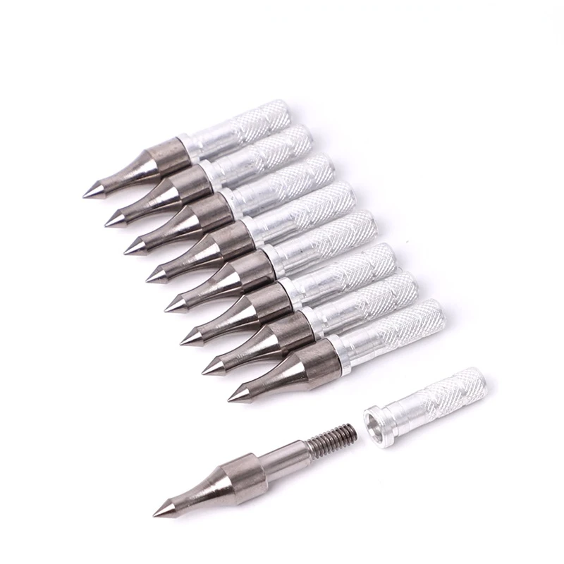 

12set 100Grain Target Arrow Point Archery with Aluminum Insert Fit for ID 6.2mm Carbon /Fiberglass/ Aluminum Arrow shaft