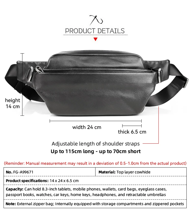 送料無料 35%OFF】本革チェストバッグ/ウエストバッグ フルグレイン