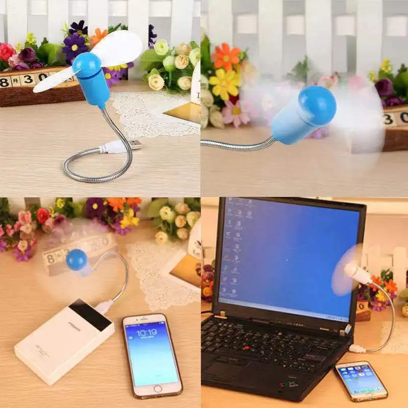 Universal Flexible USB Fan Air Cooling Cooler For Laptop Desktop PC Computer USB Charger Powerbank Office Outdoor