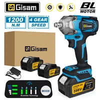 1200N.M Brushless Electric Impact Wrench Cordless Electric Wrench 1/2 Inch Lithium-Ion Battery Power Tool for Makita 18V Battery 1