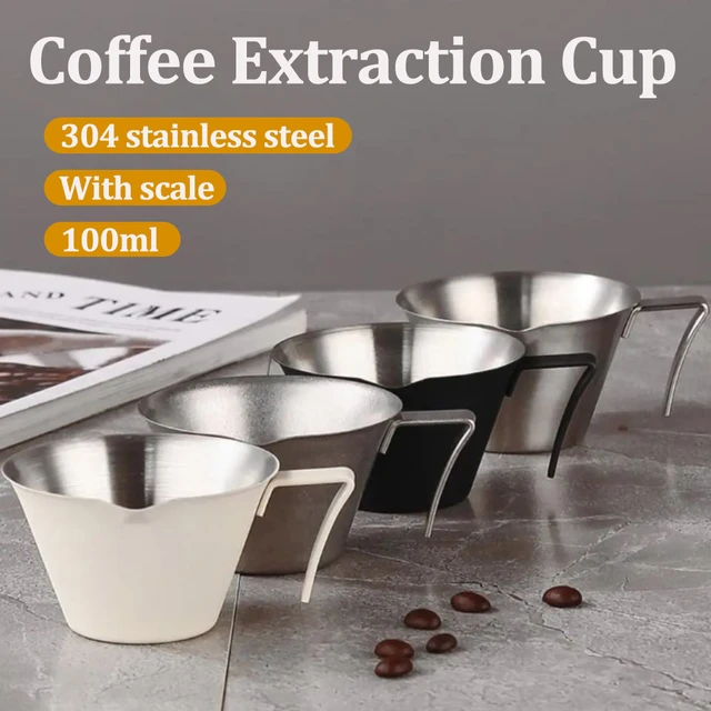 304 Stainless Steel Coffee Extraction Cup With Scale, Small Milk Ounce  Making Cup Espresso Measuring Cup