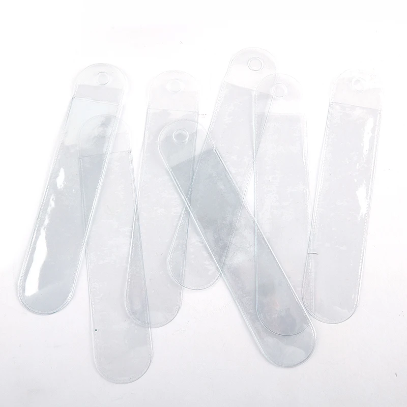 플라스틱 라운드 반투명 연필 가방, 단색 펜 선물, 범용 펜 가방, 광택 펜 파우치, 걸 수 있음, 10 개