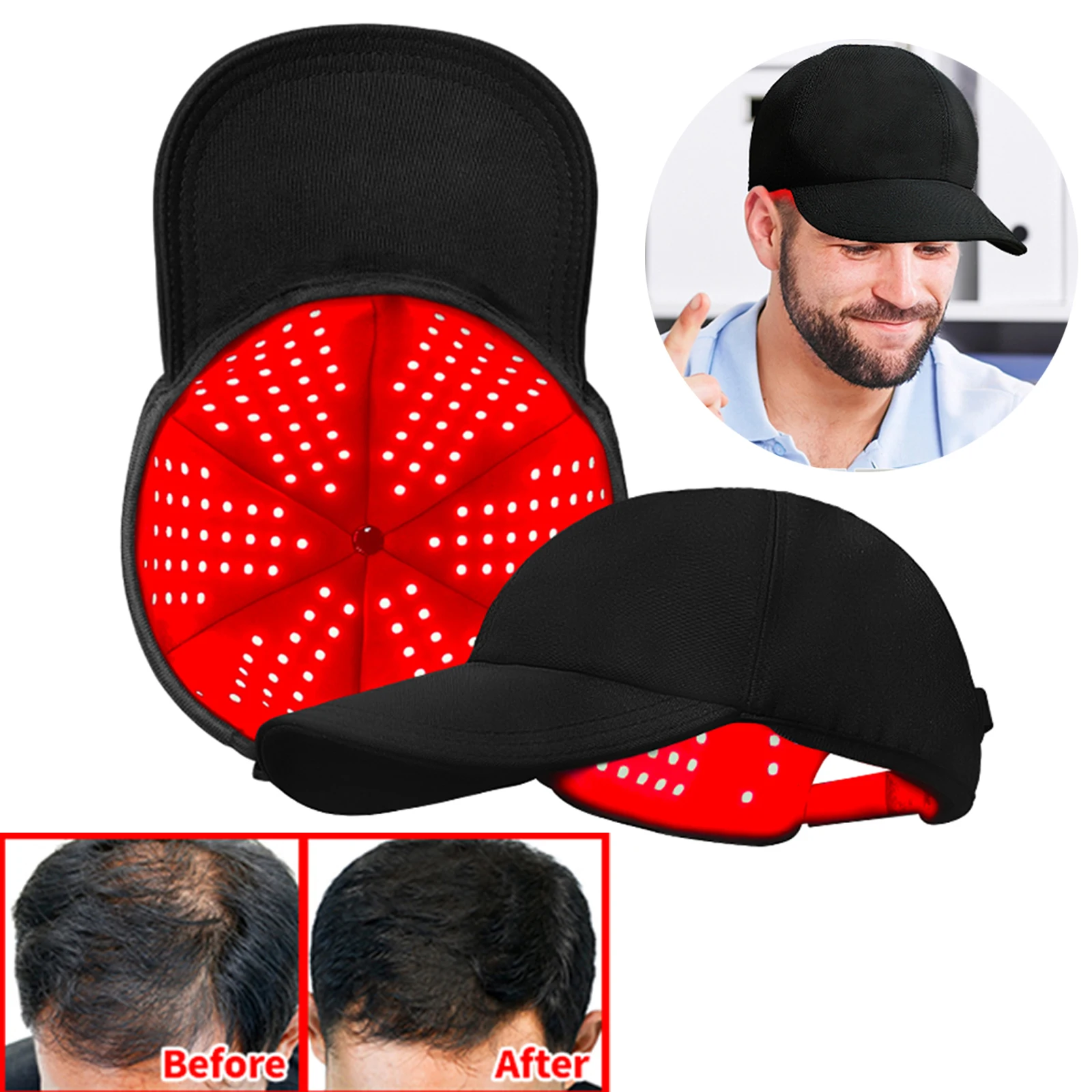 660nm 850nm 940nmRed Light Infrared Hair Therapy Hair Growth Cap for Hair Regrowth Anti Hair Loss Relax Scalp Care Hat Anti Hair