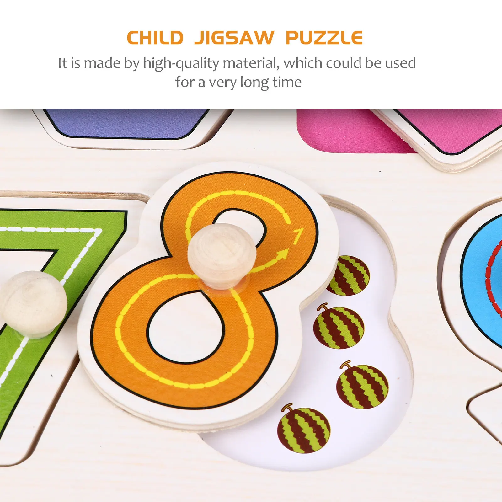 1 세트 나무 숫자 퍼즐 밝은 색상 창의적인 어린이 교육용 퍼즐 장난감 조기 학습 퍼즐 나무 퍼즐 장난감