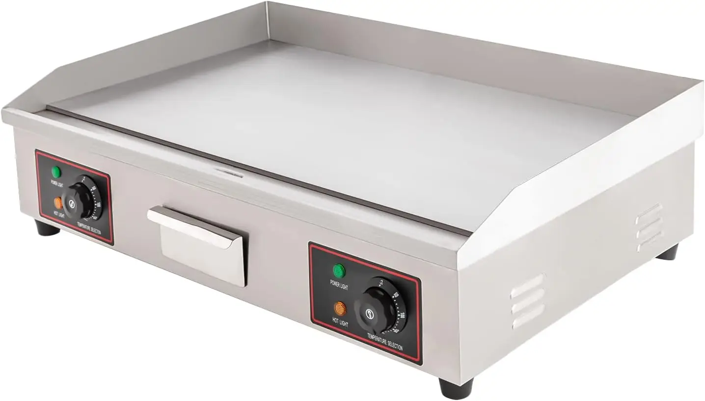 29'' Electric Countertop Griddle 3000W Commercial Electric Griddle Countertop Flat Top Grill BBQ Teppanyaki Cooking Griddle Panc 2
