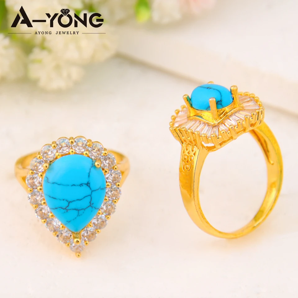 21k Saudi Gold Wedding Ring Price Wholesale Turquoise Ring