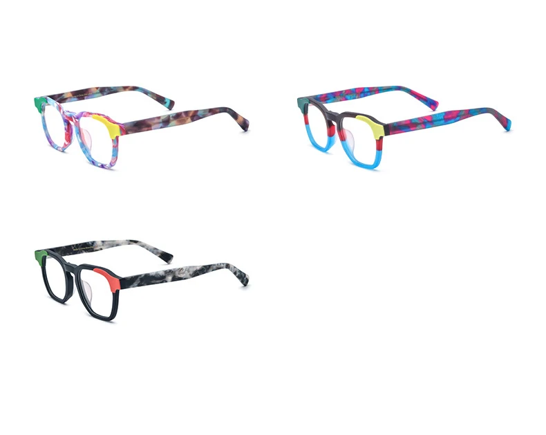 CCSpace Unisex Full Rim Square Acetate Eyeglasses 56973