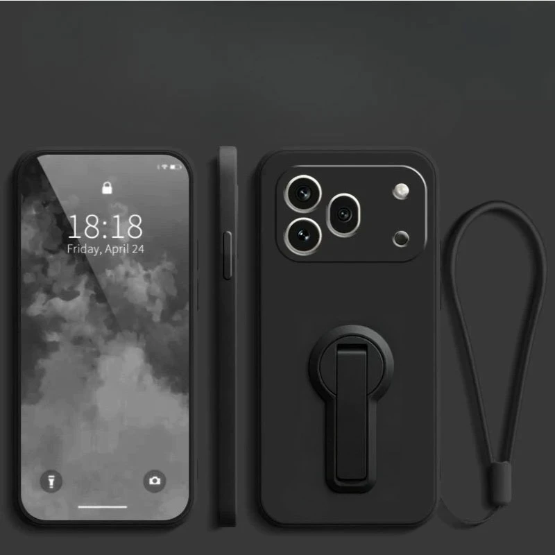 Liquid Silicone Shockproof Case with Lanyard and Stand Holder