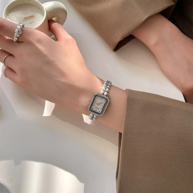 Women's Bracelet Watch Light Luxury Imitation Pearl Quartz Watch