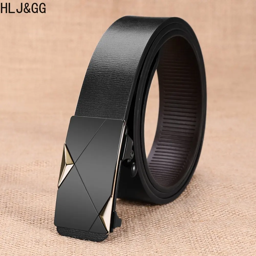 

HLJ&GG High Quality Belts for Man Male Business Casual Automatic Buckle Split Leather Belt Homme Jeans Pants Waistband New 2023