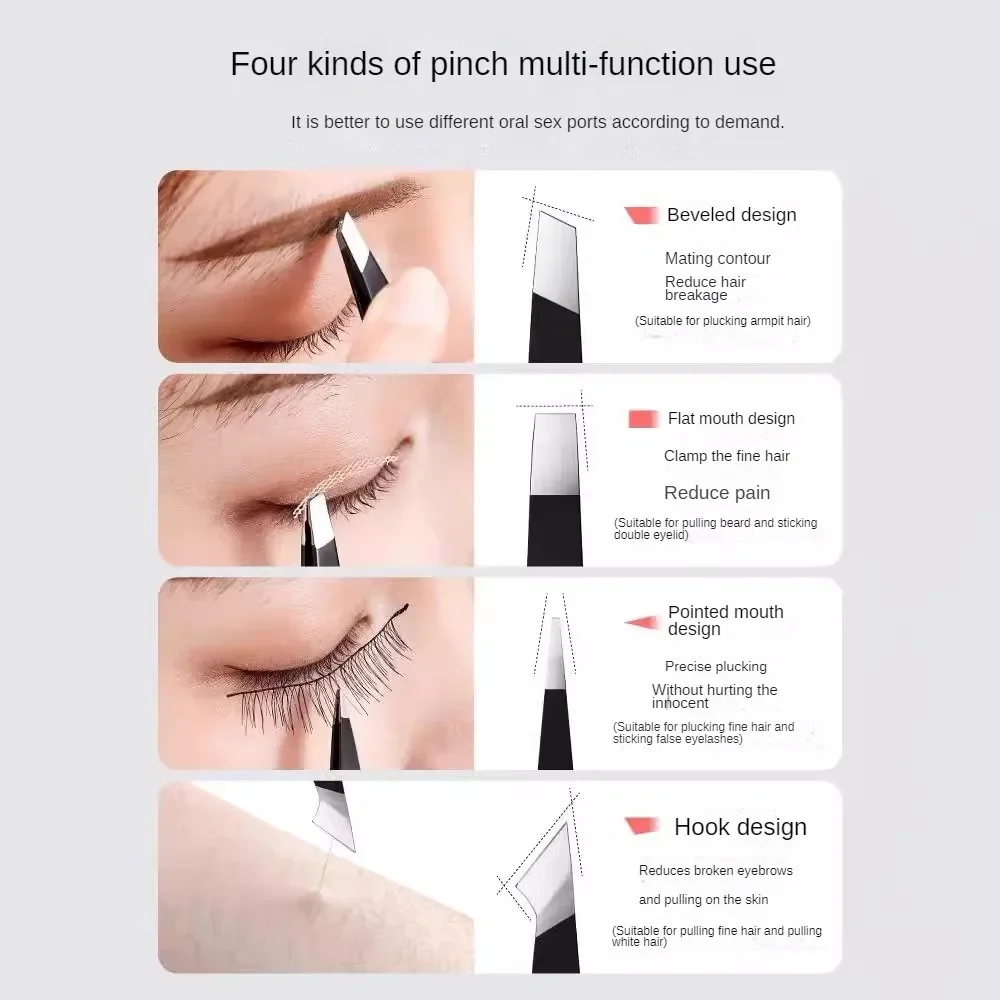 Multi-purpose Eyebrow Tweezers Stainless Steel Eyebrow Tightening Facial Hair Trimmer Makeup Tool Set, Eye Shaping Tools 6