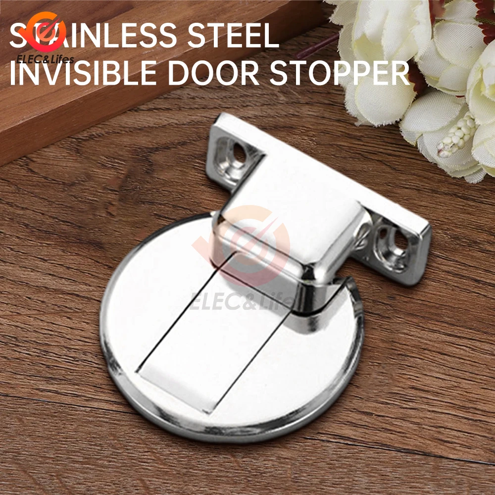Magnet Door Stops Magnetic Door Stopper Non-punch Six Colors Available Holder Hidden Doorstop Furniture Hardware 1Set