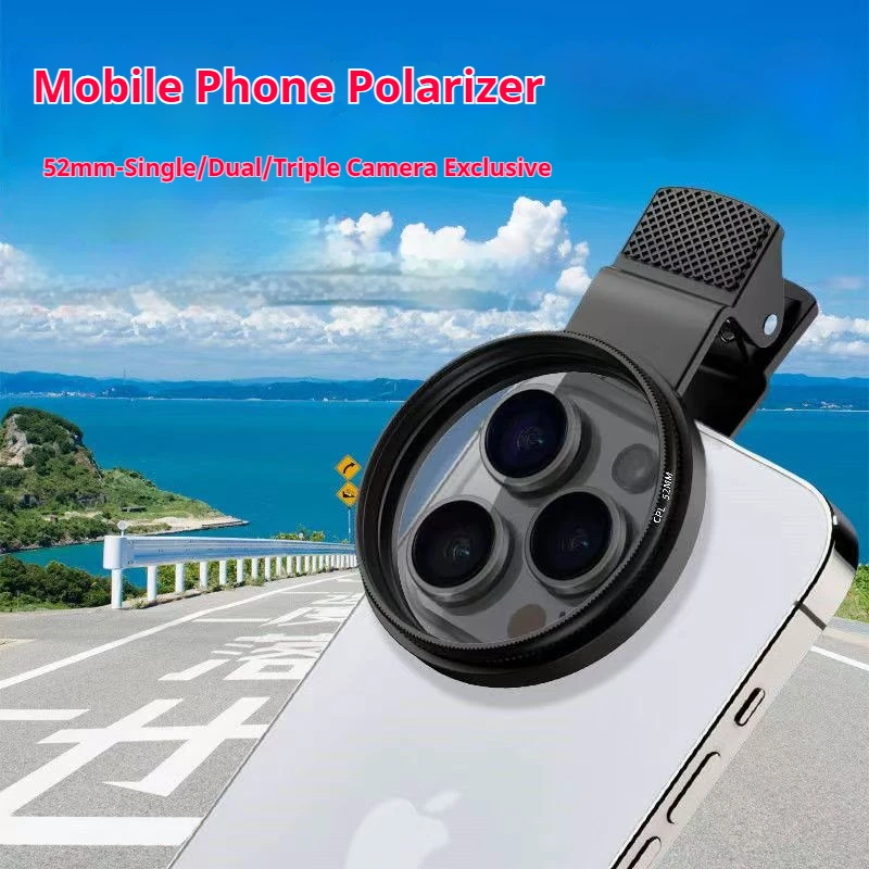 Camera Lens Filter Circular Polarizing Filter Phone Lens Filter Photography Filter Phone Camera Accessories 52mm CPL for Smartphones