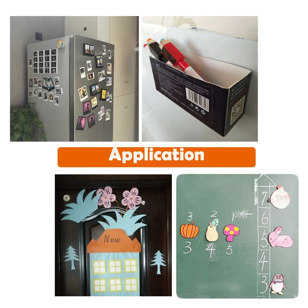 Adhesive Magnetic Tape Flexible 10-50mm Wide 1.5/2mm Thick 1m DIY Crafts Refrigerator Decoration