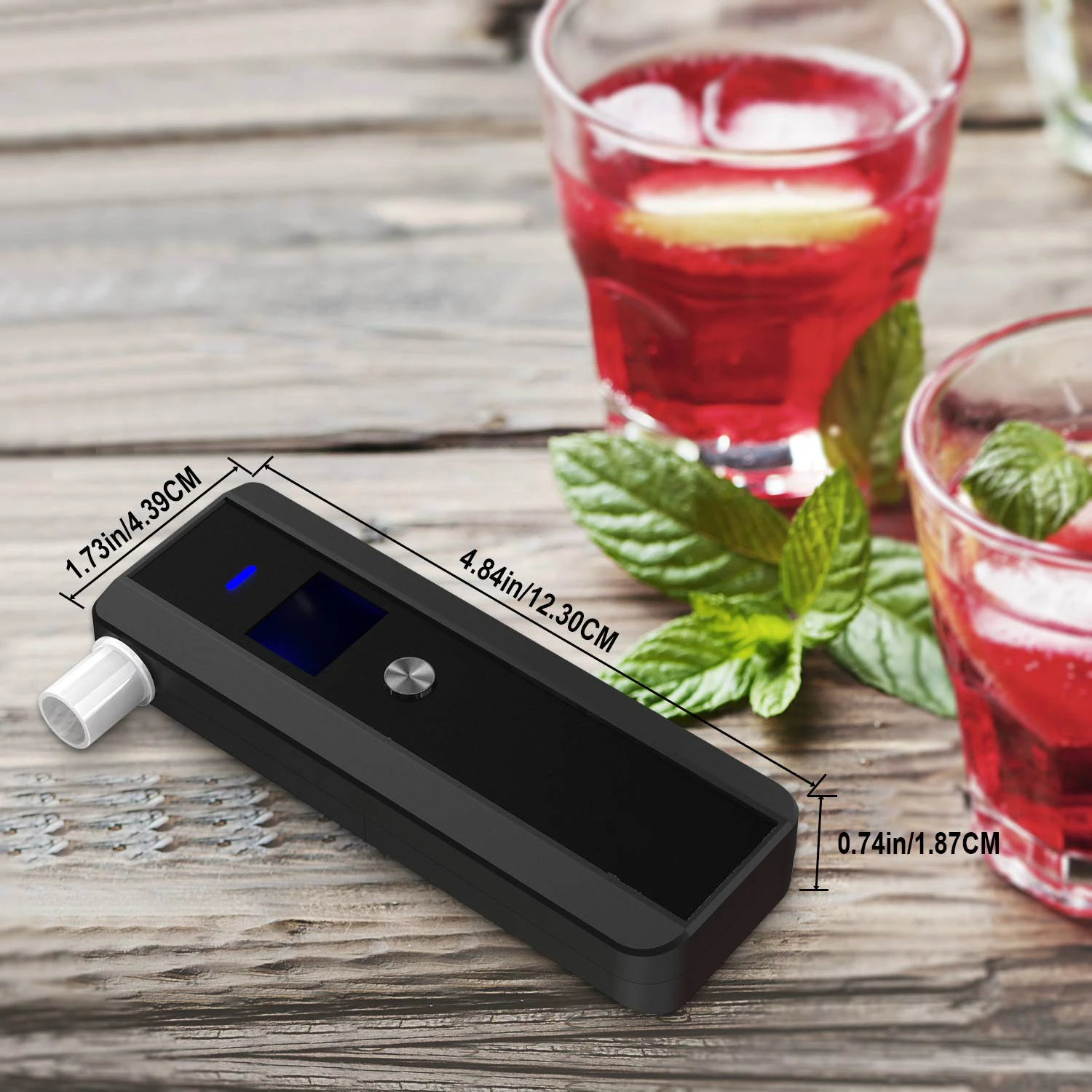 Alcohol Detector Breath Analyzer Semiconductor Sensor Portable Blowing Alcohol Inspection Tool LCD Display Sound Light Alarm