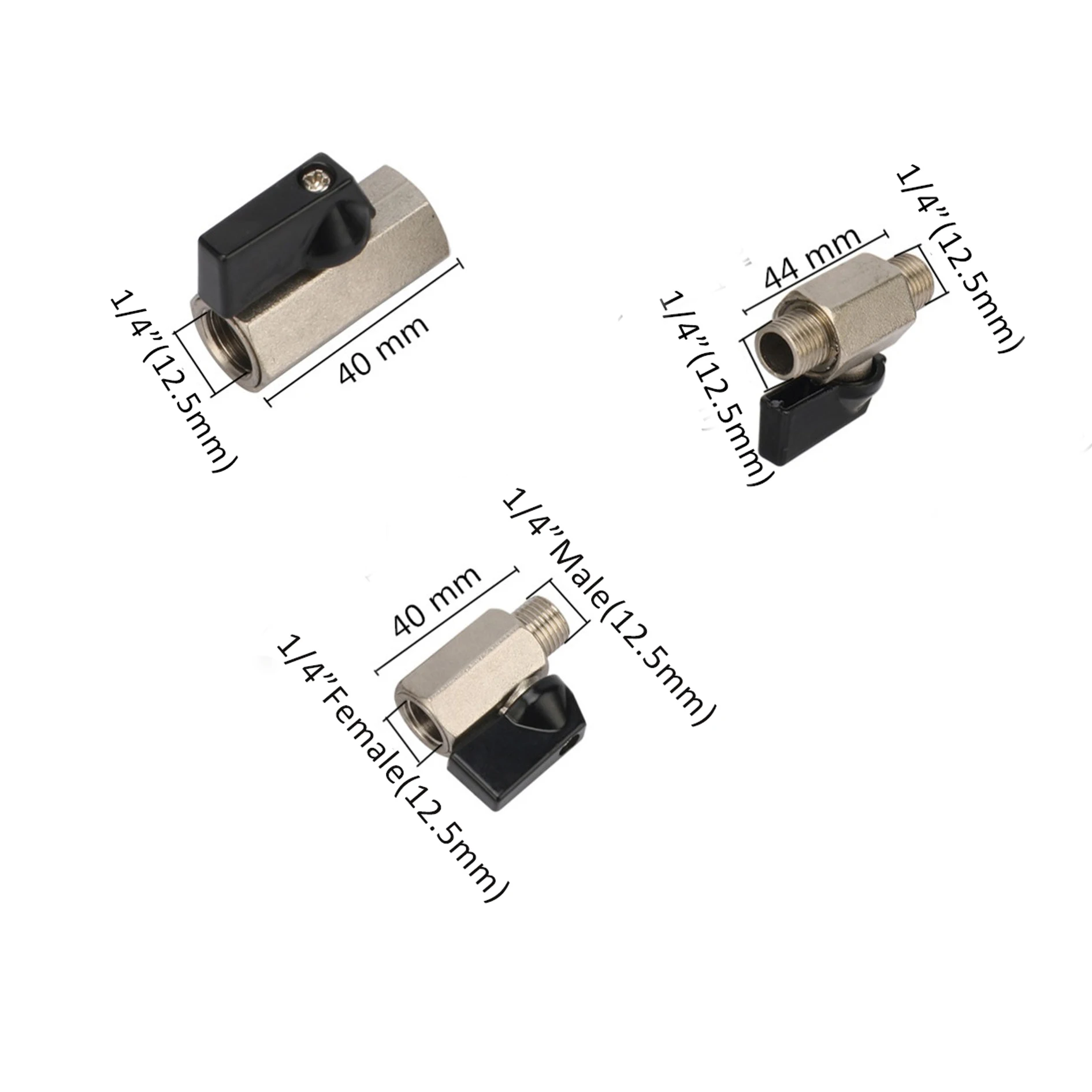 Valvola A Sfera In Ottone Cromato 1/4" BSP - Filettatura Maschio/Femmina Per Aria O Acqua - Foto 13