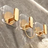 1/4PCS Self-adhesive Wall Hooks Acrylic Bathroom Hooks for Hanging Waterproof Luxury Adhesive Hook Towel Holder Home Accessories 5