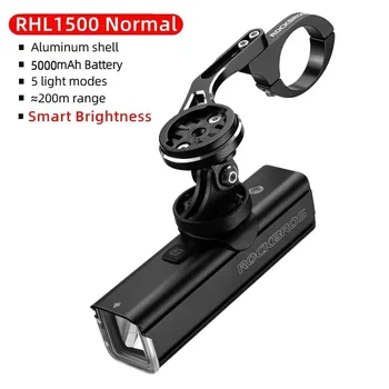 ROCKBROS 400-1000LM 자전거 라이트 GoPro 마운트 홀더 USB Type-c 충전식 핏 Garmin Bryton IGS 컴퓨터 사이클링 헤드 라이트