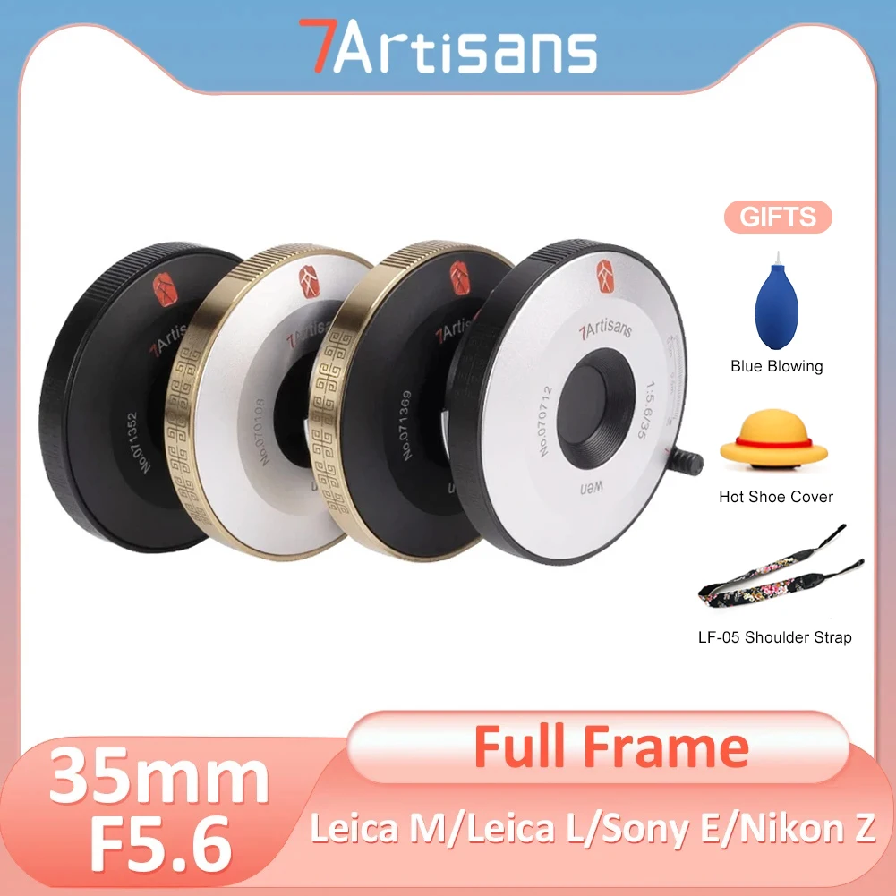 7 Artigiani 35Mm F5.6 Full Frame Obiettivo Fotocamera Mirrorless Pancake Ultrasottile Per Leica M M10 Sony E A6300 Zve10 Nikon Z Zfc Leica L