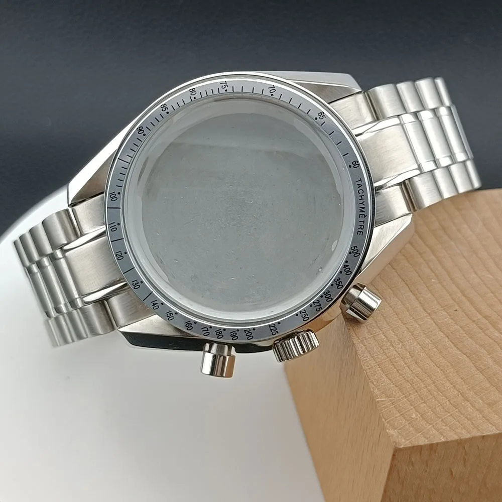 Black/Silver 39.7mm Steel Watch Case with Dial and Hands