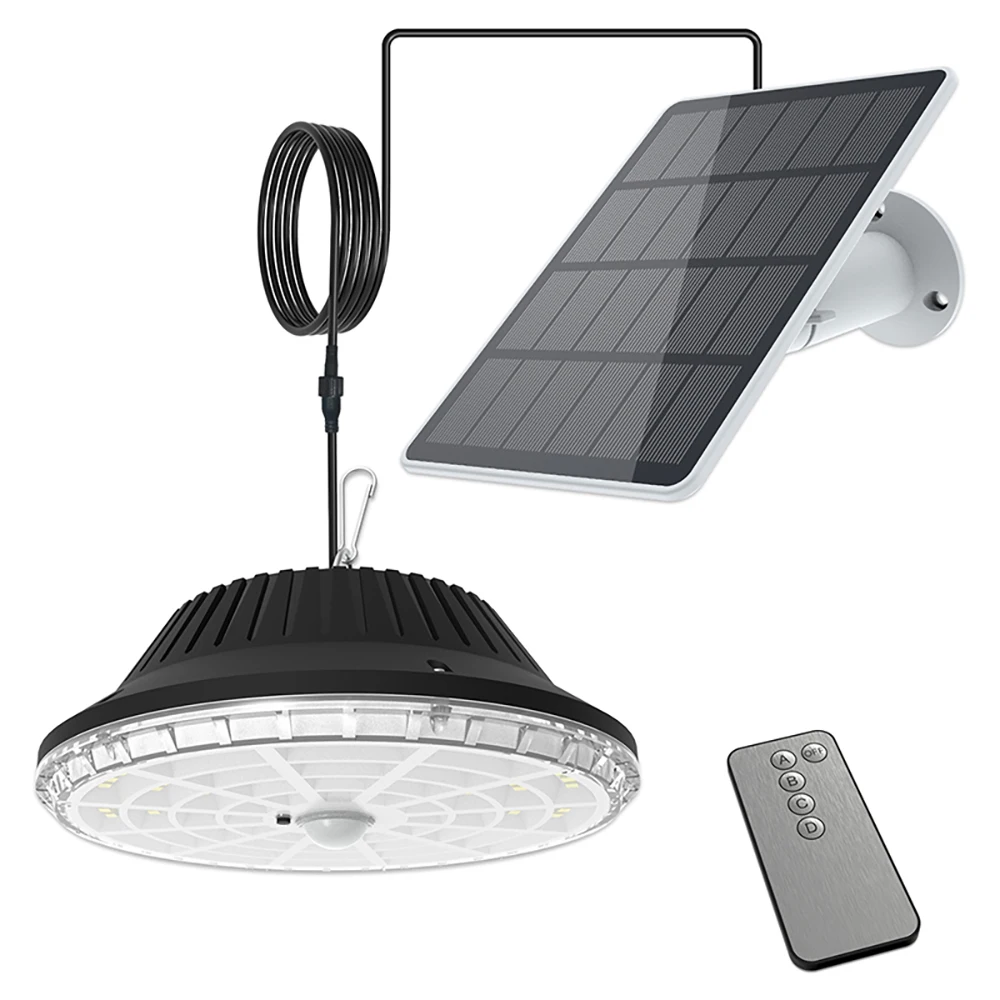 Yzoomg Solar Pendant Garage Balcony  LED Lights Indoor Outdoor Garden Villa Remote Timing Dimmable  5M Cable Waterproof