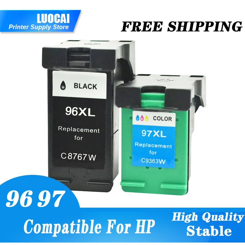 

NEW 2PCS For HP 96XL 97XL Ink Cartridge PhotoSmart 8100 8450 2610 2710 8750 For hp Deskjet 5740 6540 6840 9800 printer
