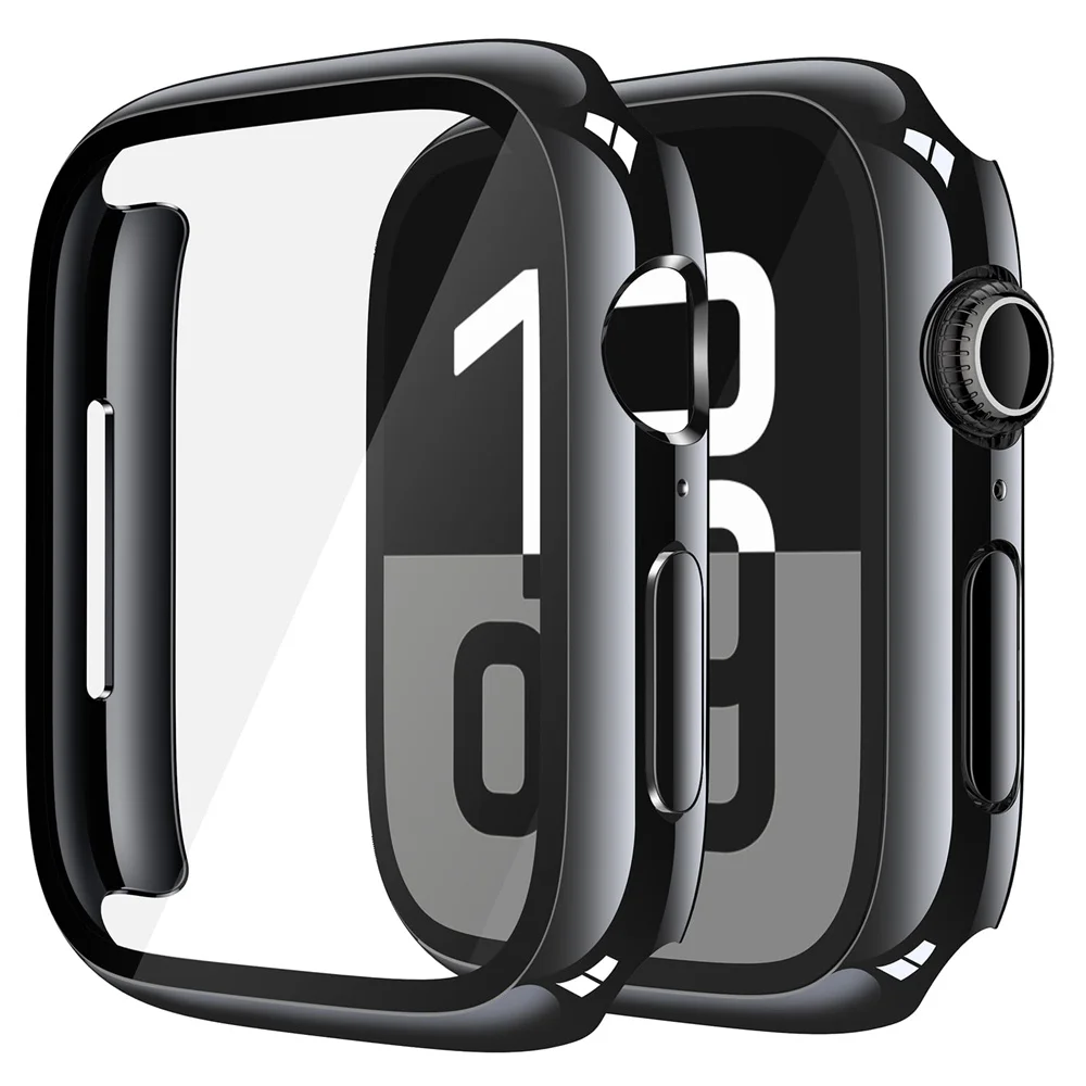 Sleek Plated Apple Watch Case with Glass & Bumper Screen Protector