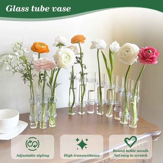 Hinged Flower Vase, 2023 New Creative Foldable Flower Vase Set, Foldable  Flower Vase with Hinged Design, Shape Changeable DIY Crystal Glass Test  Tube