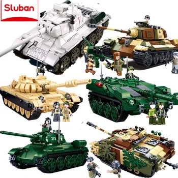 밀리터리 챌린저 레오파드 팬더 헤비 주요 전투 탱크 군인 블록, 플라스틱 모델 브릭, 어린이용 육군 장난감