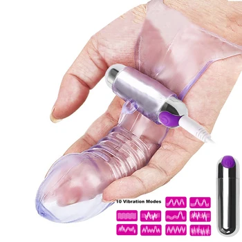 10 Modes sexy toys vibrators for women couples USB Charge finger thread sleeve vibrator female sexulaes toys for adults 18 2