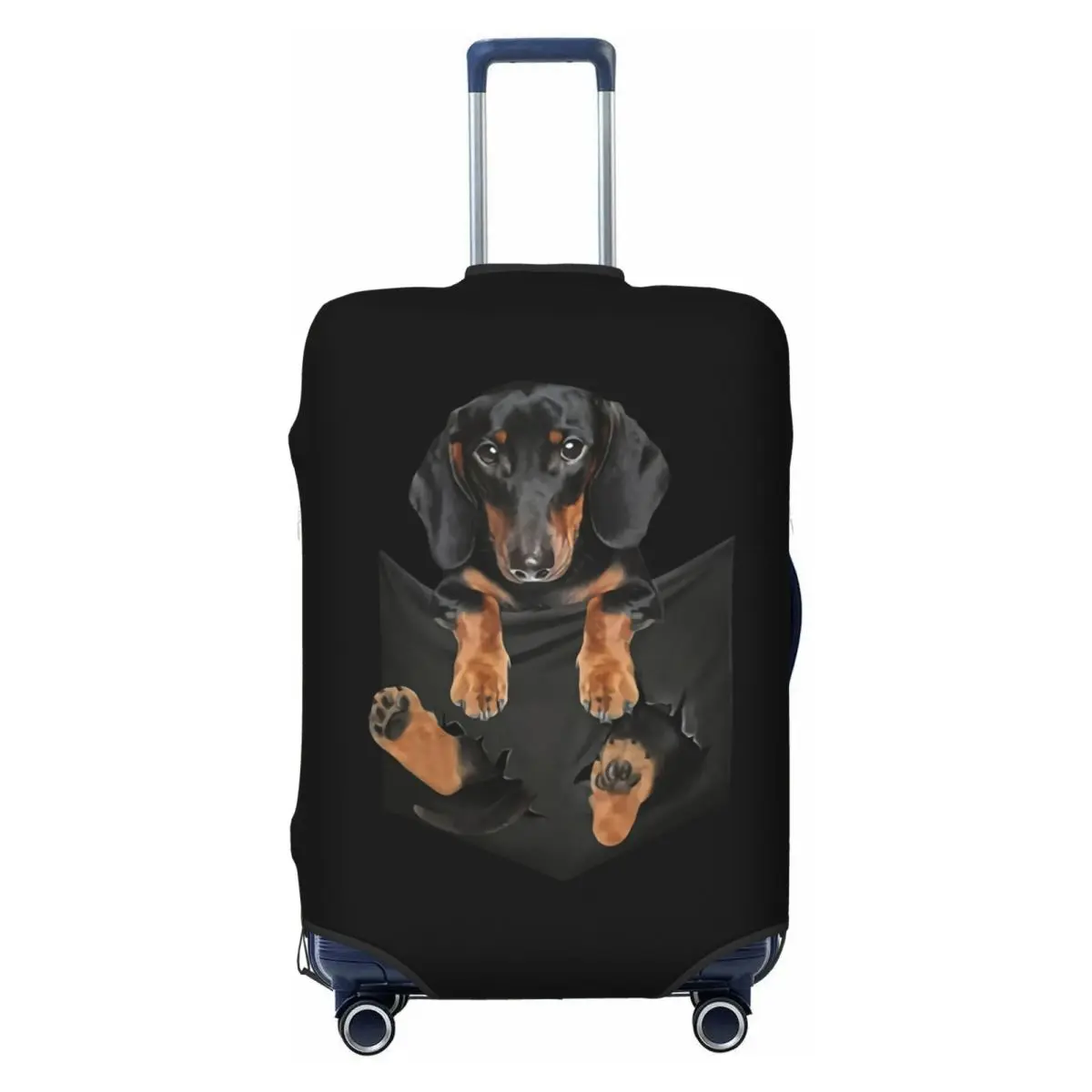 Funny Dachshund Luggage Cover Protector Cute Sausage Badger Wiener Dog Travel Suitcase Protective Cover for 18-32 Inch