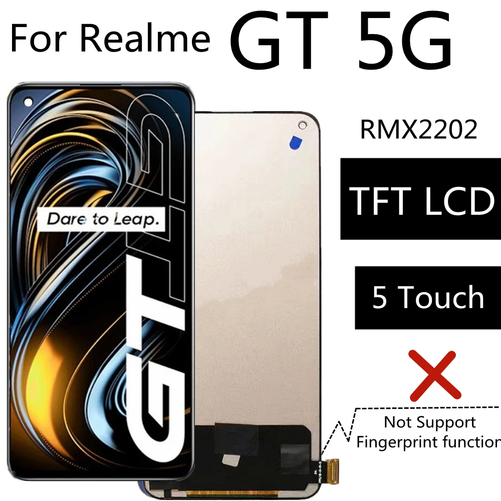 

6.43 TFT LCD For Realme GT 5G RMX2202 LCD Display Touch Screen Assembly Replacement Accessory