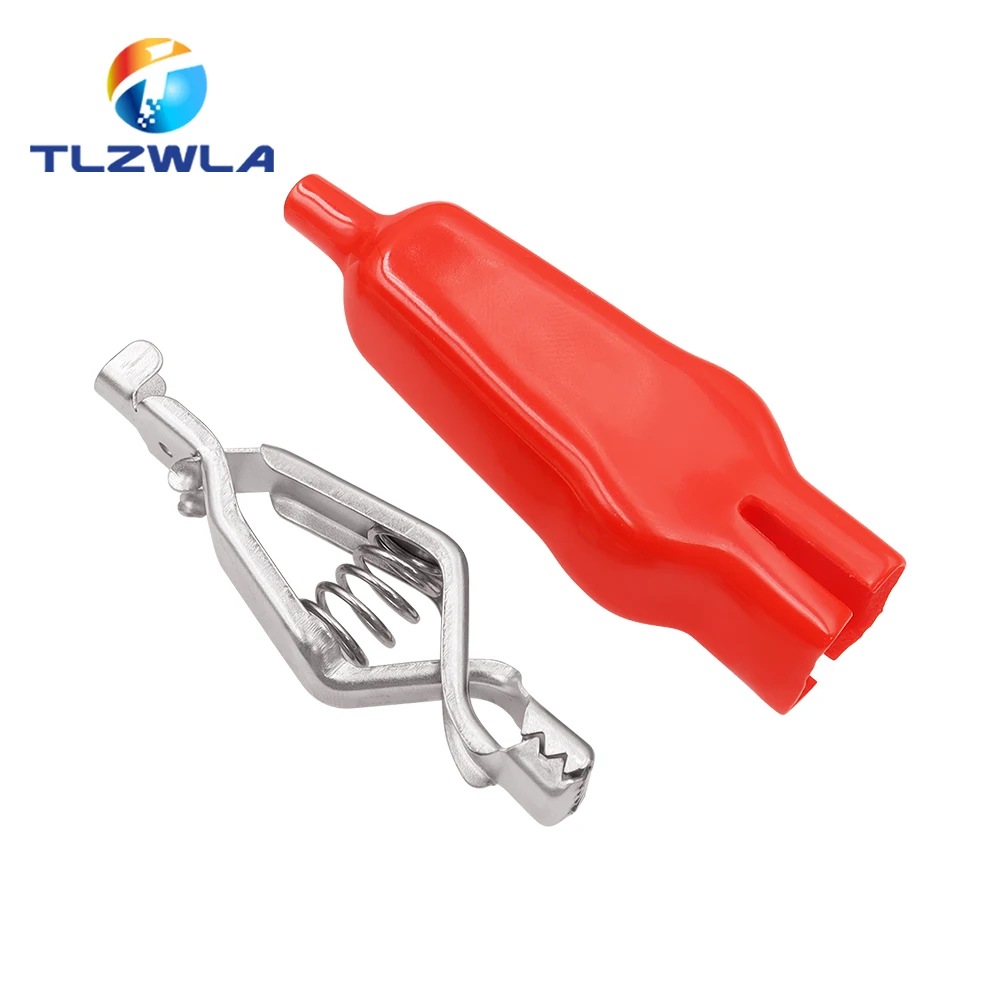 20A Alligator Clips Experiment Spring Clamp 70mm Full Sheath Crocodile Clips For Electrical Jumper Wire Test Clip 2PCS