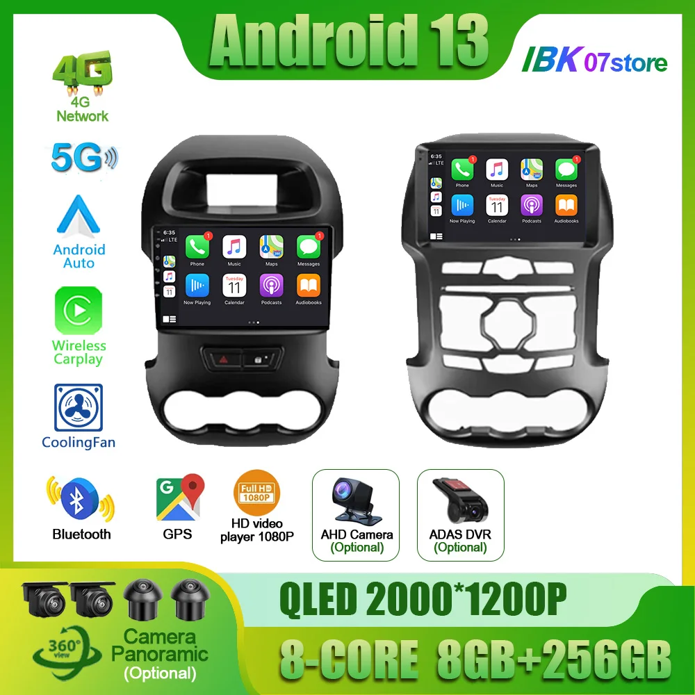 

Android 13 для Ford Ranger 3 2011-2015, Автомобильная Мультимедийная стерео-навигация, GPS, Φ, Wi-Fi, BT, радио, экран головного устройства