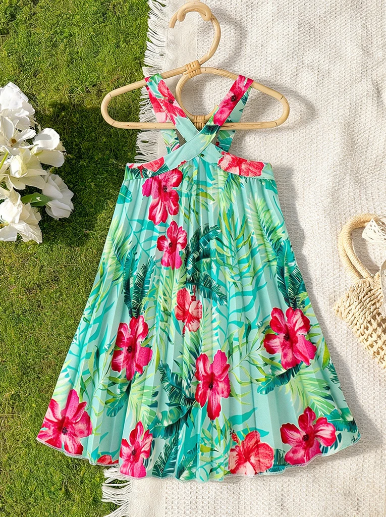 Girls Tropical Strap Dress 2