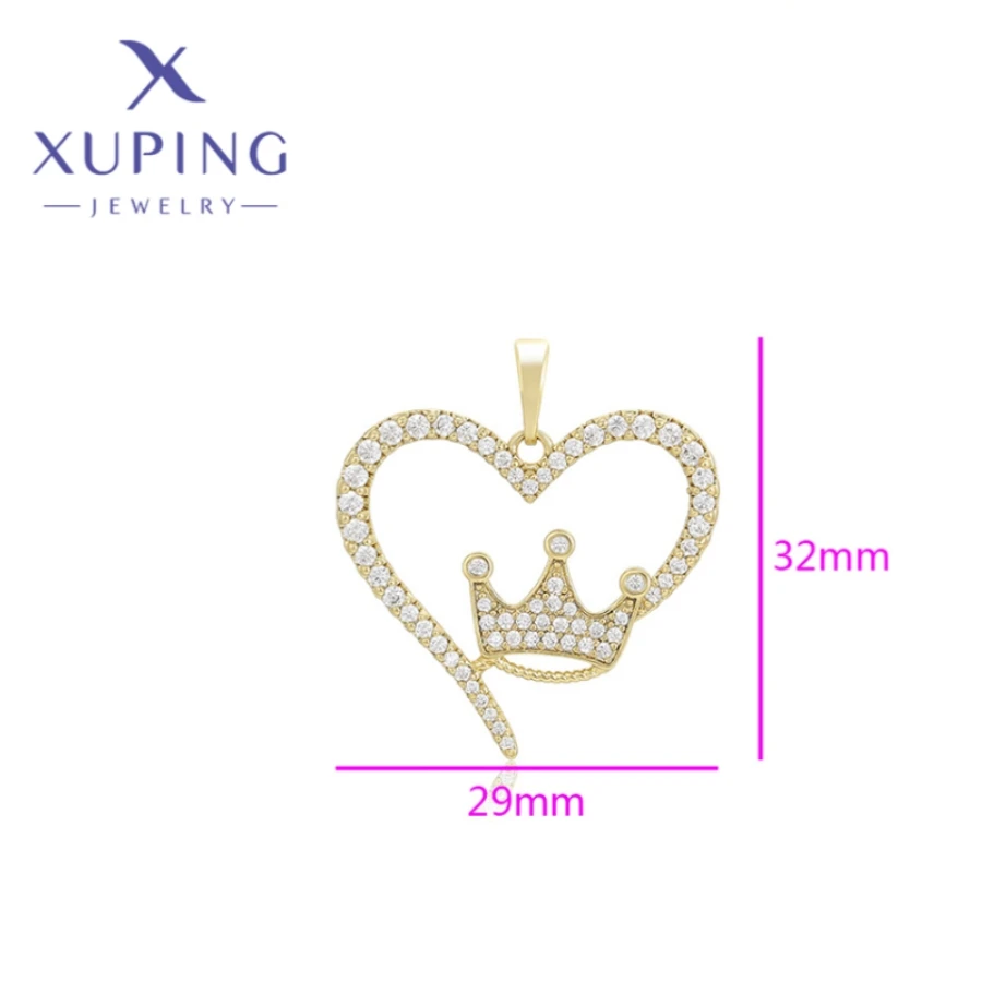 Xuping Jewelry New Fashion Exquisite Love Shape Light Gold Color Pendant Necklace for Women Christmas Popular Gifts X000746232