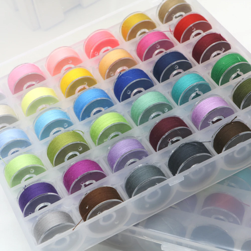 Description Picture 4 of item25/36 Color Handmade Embroidery Sewing Threads Polyester Home Hand Stitching Sewing Machine Supplies Yarn Line Box Color Random