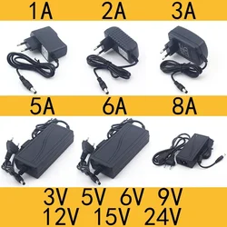 Versatile Universal Power Adapter Charger for LED Lights - EU/US Plug - Multi-Voltage & Amperage Options (8A)
