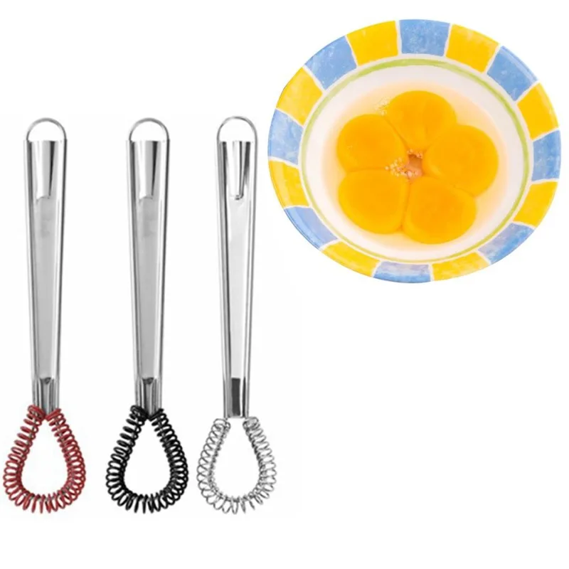 Manual Egg Beater Silicone Spring Coil for Stirring Whipping Foaming Creamy Mixer Sauce Blender Baking