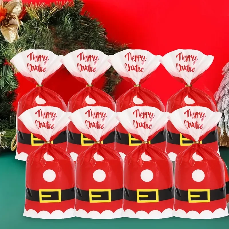 25/50pcs Red Santa Christmas Candy Bags Christmas Decorations for Home Xmas Natal Navidad Gifts New Year Packaging Bag
